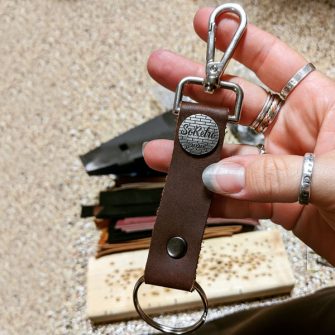 Leather Keychains: Navy Key Lanyard | Leather Key Rings by KMM & Co. Yes