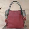 SoRetro FYG Leather Crossbody Tote - Raspberry with Crimson Canyon on Olive