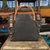 SoRetro FYG Leather Crossbody Tote - Smooth Matte Black with San Miguel on Black