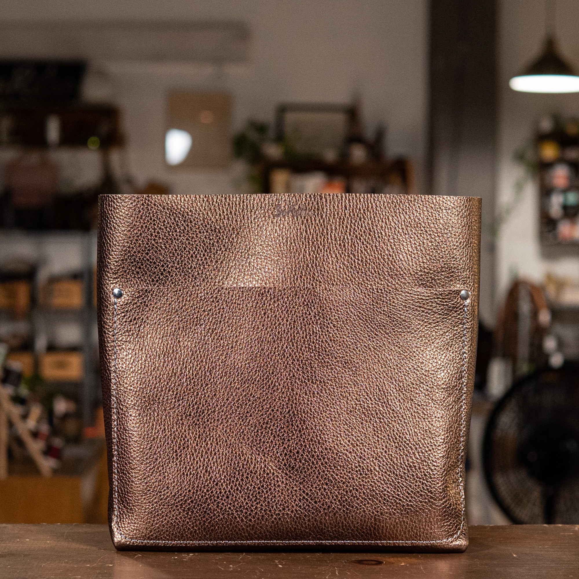 Perfect FYG Leather Crossbody Tote Spray Tan with Zug Island on Dark