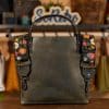 SoRetro Especial Perfect FYG Leather Crossbody Tote – Santa Margarita with Gran de Calella on Olive Cotton Webbing – Gunmetal Hardware