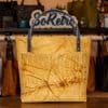 SoRetro Limited Perfect FYG Leather Crossbody Tote – Bananarama with Exclusivo Casablanca Yellow on Olive Cotton Webbing – Bronze Hardware