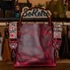 SoRetro Britannia Perfect FYG Leather Crossbody Tote – Covent Garden with Exclusivo Hibisco Crimson on Dragonfruit Cotton Webbing – Gunmetal Hardware