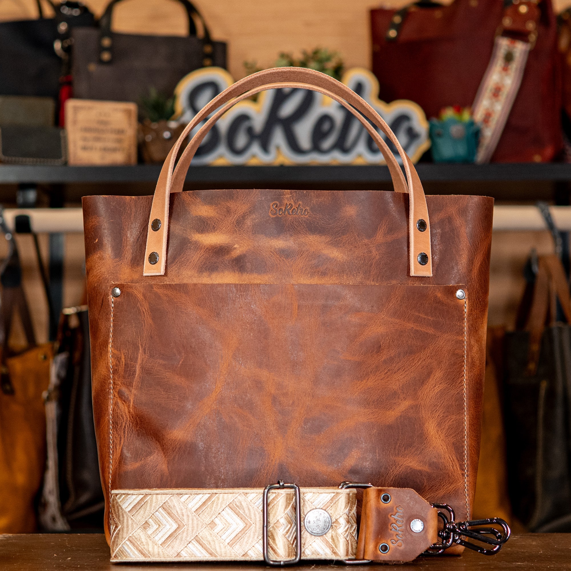 SoRetro Britannia Perfect FYG Leather Crossbody Tote Peckham Rye with