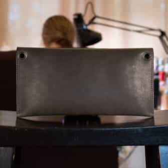 Alternative view of SoRetro Especial Reservo FYG Crossbody Clutch - Holy Moldy Guacamole with Limited Cedar Rose on Dark Olive Cotton Webbing – Gunmetal Hardware