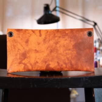 Alternative view of SoRetro Verdura FYG Crossbody Clutch - Monte Vieste with Exclusivo Herringbone Amber on Cinnamon Cotton Webbing - Gunmetal Hardware