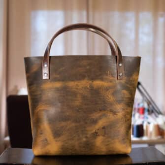 Alternative view of SoRetro Especial Reservo Perfect FYG Leather Crossbody Tote – Desperado with Limited All Weather Retro Radial on Khaki Cotton Webbing – Gunmetal Hardware