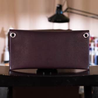 Alternative view of SoRetro FYG Crossbody Clutch - Smash Berries with Limited Two Birds in the Hand on Eggplant Cotton Webbing - Silver Hardware