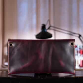 Alternative view of SoRetro Especial FYG Crossbody Clutch - Mirabelle Estate with Autumn Deco Diamonds on Cinnamon Cotton Webbing - Bronze Hardware