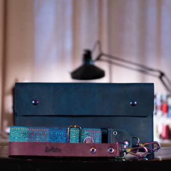 SoRetro FYG Crossbody Clutch - Smash Abyss with Boca Chita on Eggplant Cotton Webbing - Chromalusion Hardware