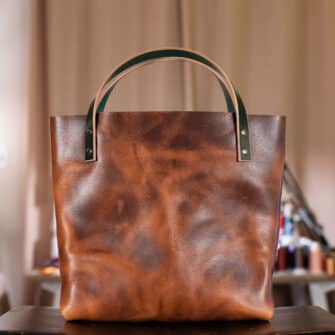 Alternative view of SoRetro Especial Reservo Perfect FYG Leather Crossbody Tote – Queen Anne's Revenge with Limited Winter Berry Festival on Dragonfruit Cotton Webbing – Gunmetal Hardware