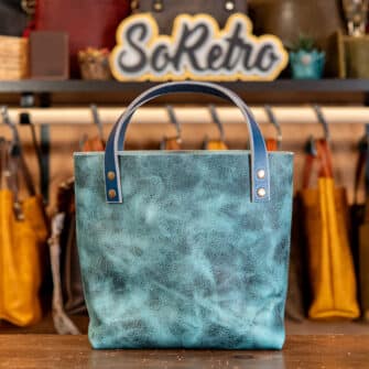 Alternative view of SoRetro Mini FYG Leather Crossbody Tote - Pollux with Chevy Tahoe - Bronze Hardware