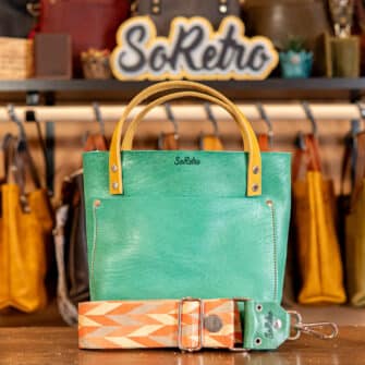 SoRetro Verdura Mini FYG Leather Crossbody Tote - Soia Fresca with Chevy Cheyenne - Silver Hardware