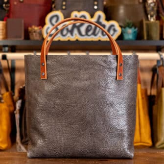 Alternative view of SoRetroLimited Perfect FYG Leather Crossbody Tote –  Iron Canyon Dancer with Limited Boomslang Beige on Sand Cotton Webbing - Gunmetal Hardware