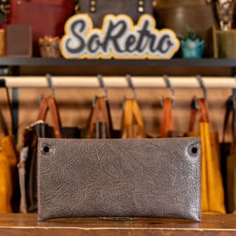 Alternative view of SoRetro Limited FYG Crossbody Clutch - Iron Canyon Dancer with Limited Boomslang Beige on Sand Cotton Webbing - Gunmetal Hardware