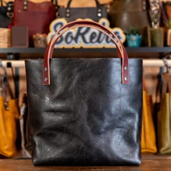 Alternative view of SoRetro Britannia Tone Tone Perfect FYG Leather Crossbody Tote – Baker Street and Oxford Circus with Limited Wooly Carbon Footprint Racer on Strawberry Cotton Webbing – Gunmetal Hardware