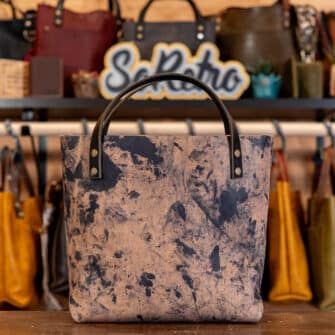 Alternative view of SoRetro Verdura Mini+ FYG Leather Crossbody Tote – Monte Pelmo with Limited Imperial Goldline on Mocha Cotton Webbing – Bronze Hardware