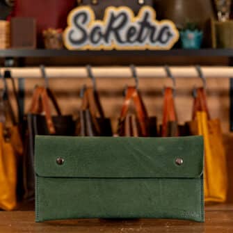 Alternative view of SoRetro Limited FYG Crossbody Clutch - Hemlock Hollow with Saint Gabriel on Navy Cotton Webbing - Gunmetal Hardware