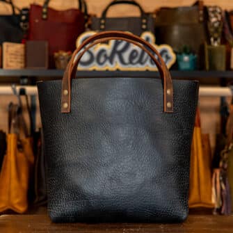 Alternative view of SoRetro Especial Perfect FYG Leather Crossbody Tote – Galaxy’s Edge with Boba Black – Bronze Hardware