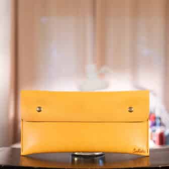 Alternative view of SoRetro Especial Reservo FYG Crossbody Clutch - Lemon Queen with Summer Zenith on Sienna Cotton Webbing - Bronze Hardware