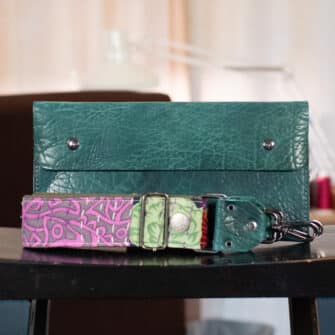 SoRetro Limited FYG Crossbody Clutch - Thicc Boi Super Chunk Ocean with Limited Friendship Stitches on Dark Olive Cotton Webbing - Gunmetal Hardware