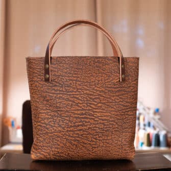 Alternative view of SoRetro Especial Reservo Perfect FYG Leather Crossbody Tote – Earthen Quaked Desert with Limited Sedona Sunwashed on Cinnamon Cotton Webbing – Bronze Hardware