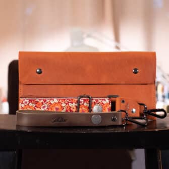 SoRetro FYG Crossbody Clutch - Fortunella Margarita with Limited Olmsted Rose Sunset on Sienna Cotton Webbing - Gunmetal Hardware
