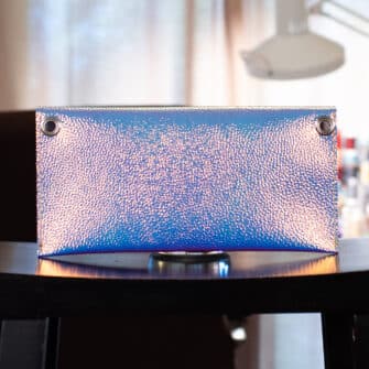 Alternative view of SoRetro FYG Crossbody Clutch - Merman with Sweet Alyssum on Lavender Cotton Webbing - Chromalusion Hardware